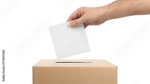 Hand placing a ballot in a box. Concept of voting, elections, and democracy. Simple design, versatile use for various themes and campaigns. Ideal for stock use. AI