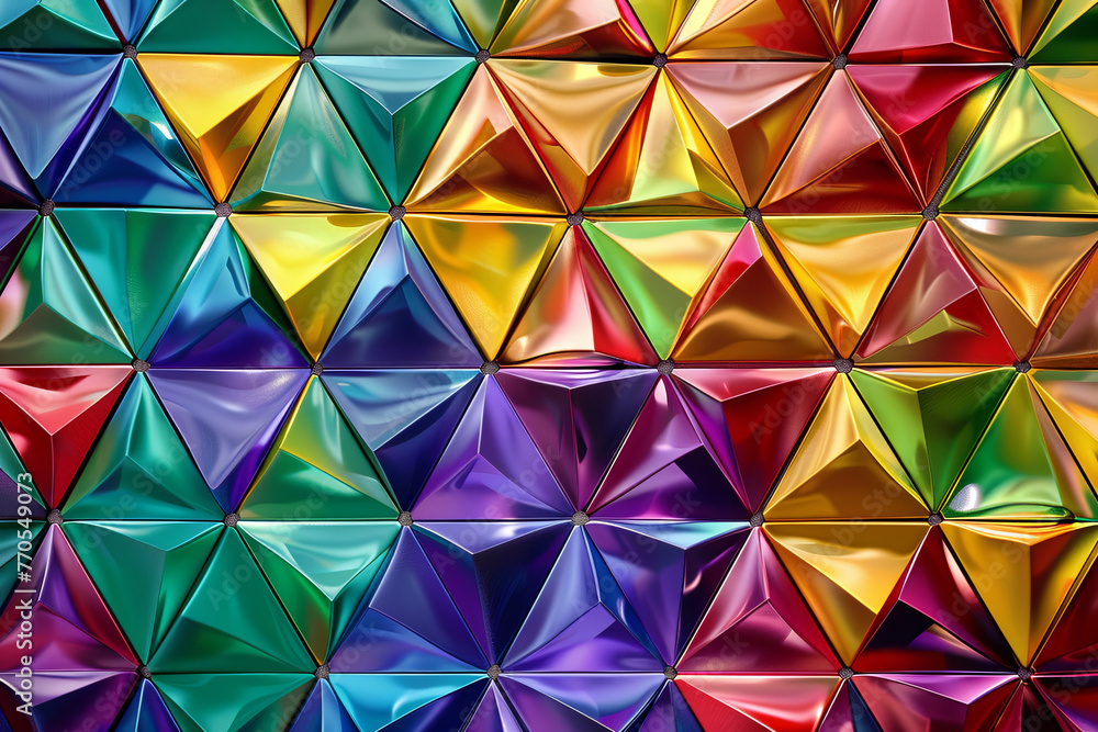 Glossy metallic geometric triangle patterns for background Glossy metallic geometric triangle patterns for background