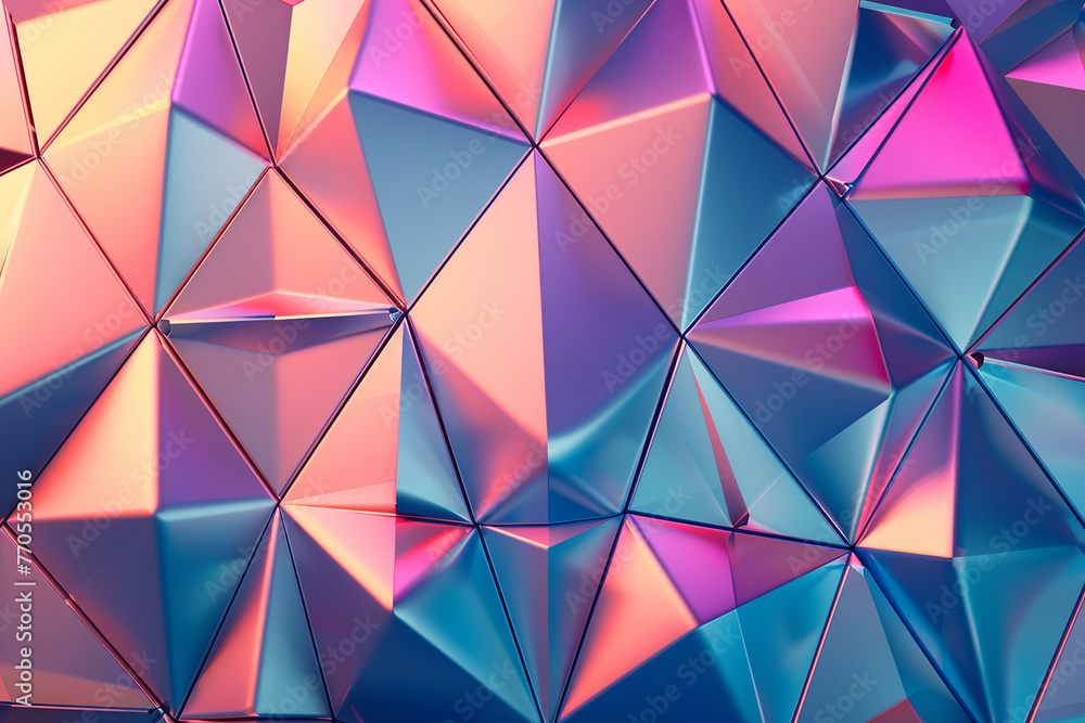 Glossy metallic geometric triangle patterns for background Glossy metallic geometric triangle patterns for background