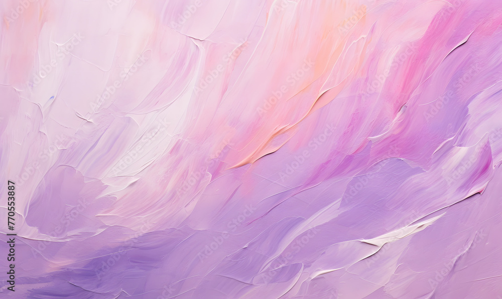 Closeup of abstract rough colorful Violet Baby pink beige colors art painting texture background wallpaper, Generative AI