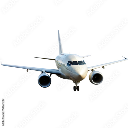 flying airplane set of realistic images on transparent background