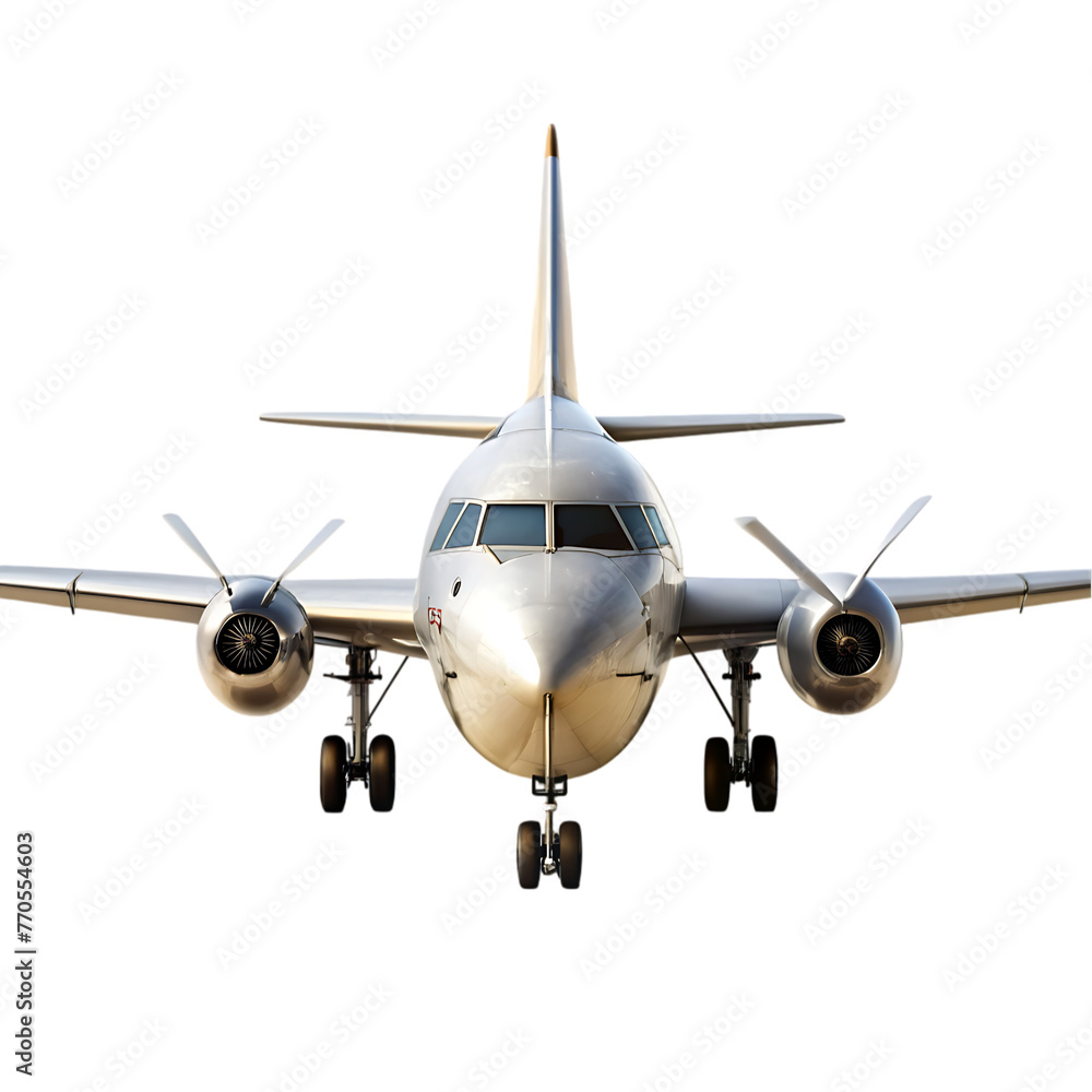 Fototapeta premium flying airplane set of realistic images on transparent background