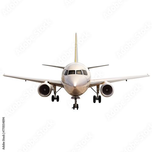 flying airplane set of realistic images on transparent background