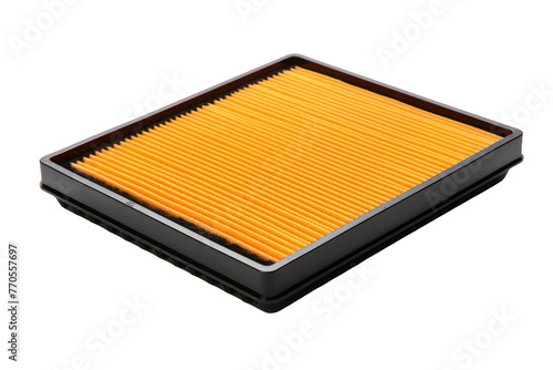 Yellow Air Filter on White Background. On a White or Clear Surface PNG Transparent Background.