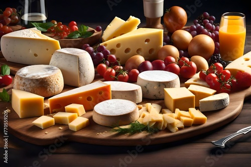 different types of italian cheese plater breakfast,
