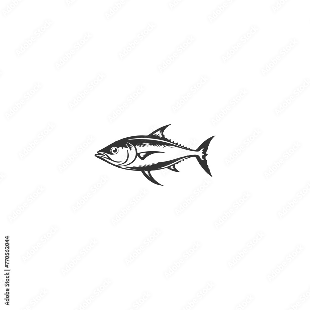 Fototapeta premium black tuna fish on a white background.