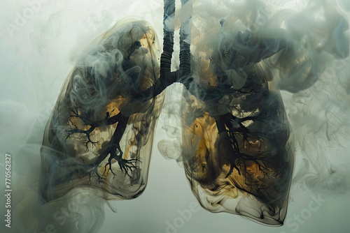 Lungs damaged by smoking