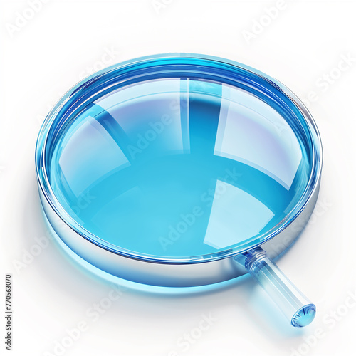3d magnifying glass with a background