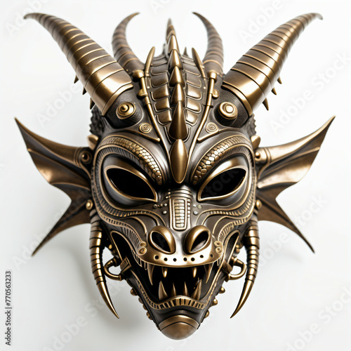 Metallic Dragon mask. Isola...