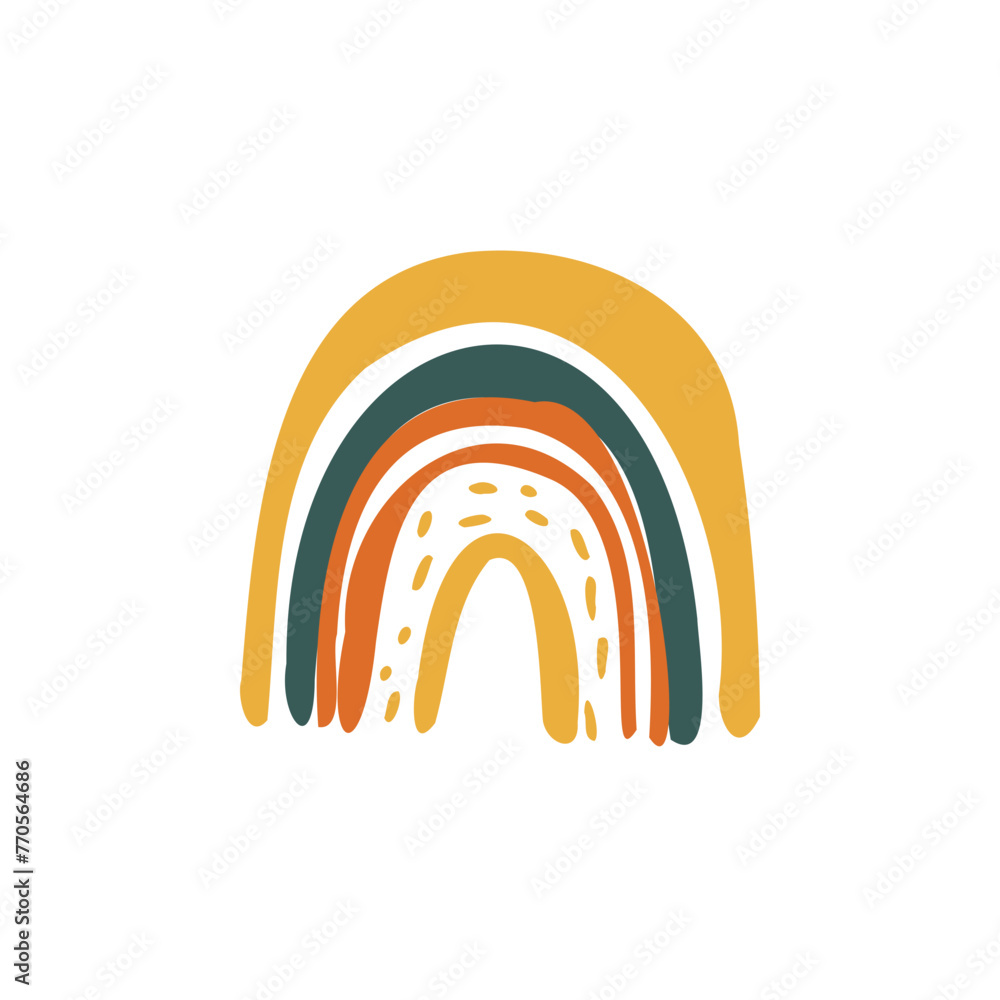 Hand drawn Abstract Rainbows boho style vector illustration Hand drawn Abstract Rainbows boho style vector illustration