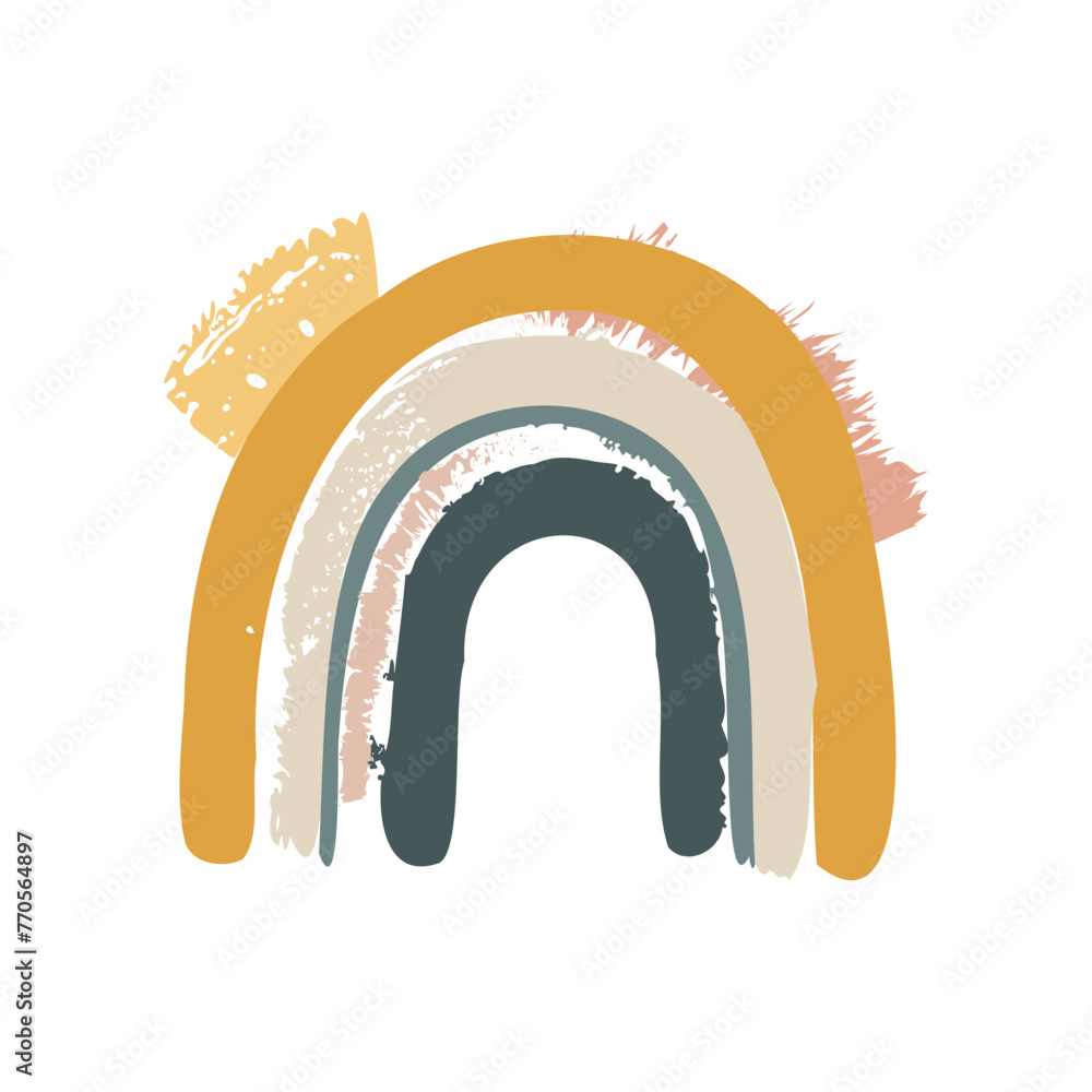 Hand drawn Abstract Rainbows boho style vector illustration Hand drawn Abstract Rainbows boho style vector illustration