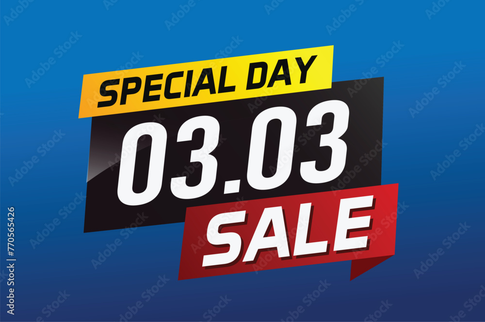 3.3 Special day sale word concept vector illustration with ribbon and 3d style for use landing page, template, ui, web, mobile app, poster, banner, flyer, background, gift card, coupon
3.3 Special day sale word concept vector illustration with ribbon and 3d style for use landing page, template, ui, web, mobile app, poster, banner, flyer, background, gift card, coupon