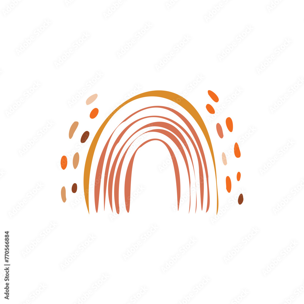 Hand drawn Abstract Rainbows boho style vector illustration Hand drawn Abstract Rainbows boho style vector illustration