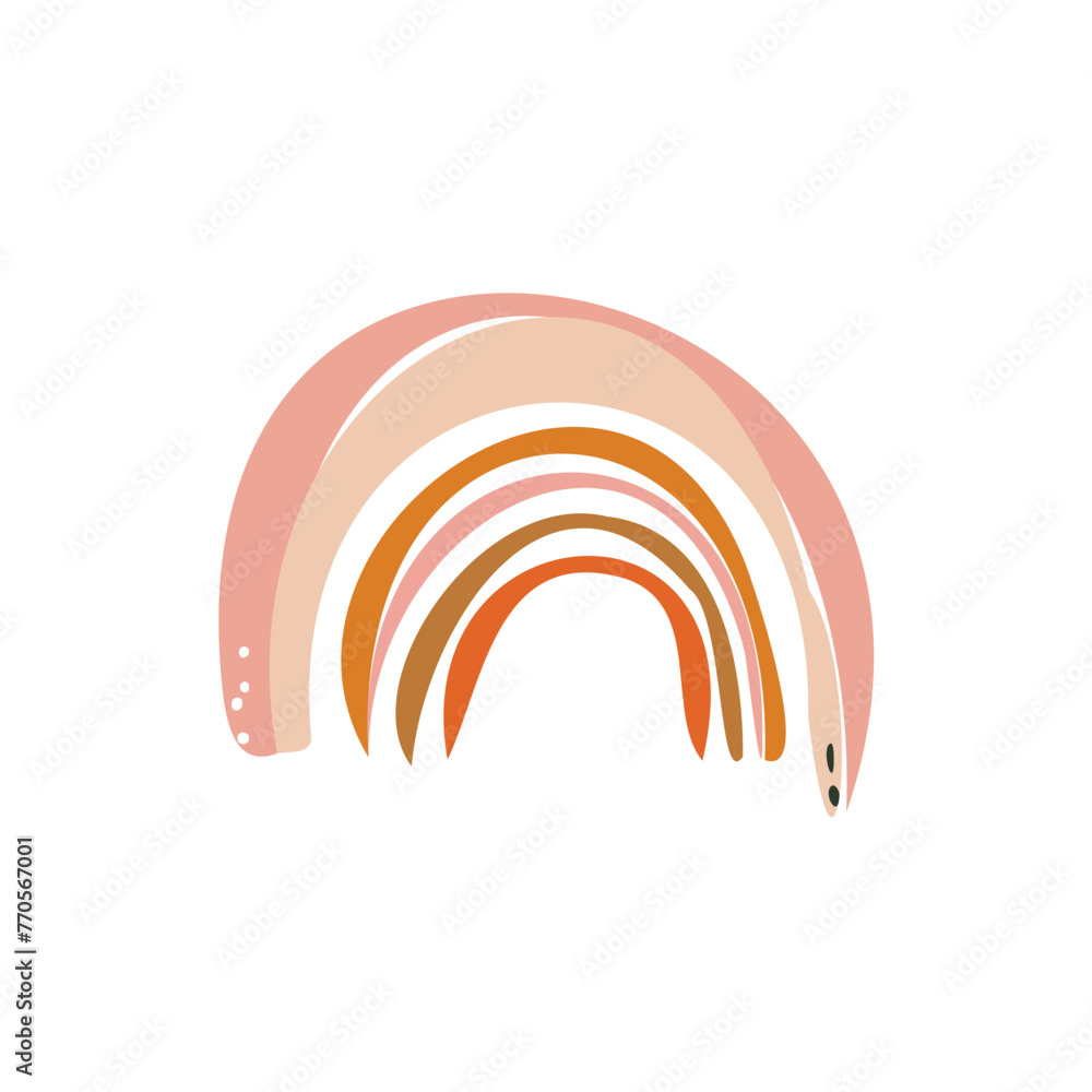 Hand drawn Abstract Rainbows boho style vector illustration Hand drawn Abstract Rainbows boho style vector illustration