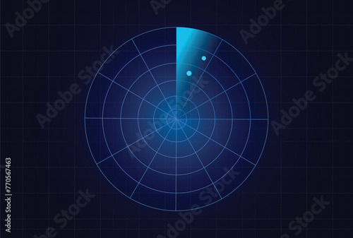 digital radar screen vector