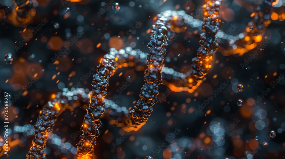 Intertwined DNA Double Helix. Generative AI Intertwined DNA Double Helix. Generative AI