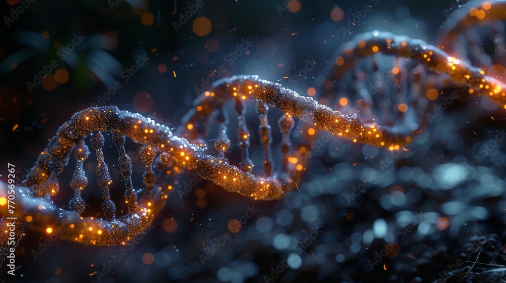 Intertwined DNA Double Helix. Generative AI Intertwined DNA Double Helix. Generative AI