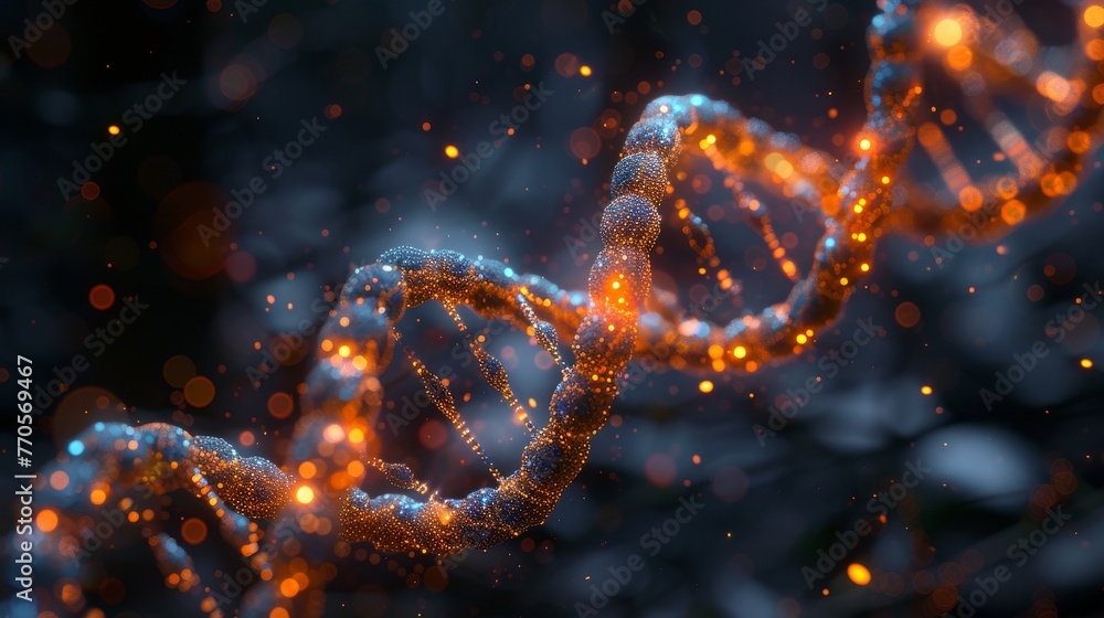 Intertwined DNA Double Helix. Generative AI Intertwined DNA Double Helix. Generative AI