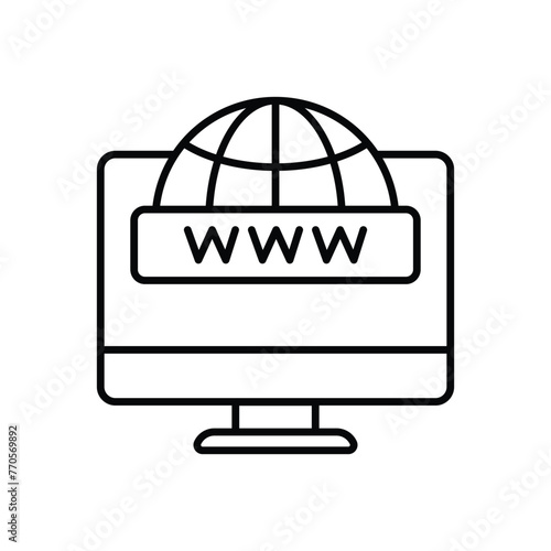 Thin Line Domain vector icon