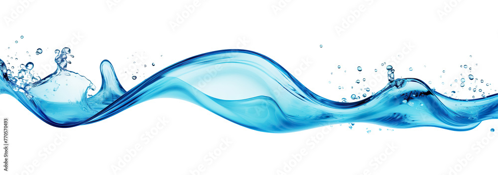 Dynamic wave of clear water flowing gracefully, cut out Dynamic wave of clear water flowing gracefully, cut out