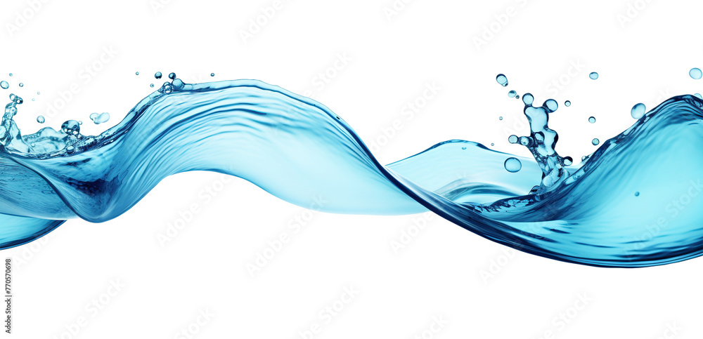 Dynamic wave of clear water flowing gracefully, cut out Dynamic wave of clear water flowing gracefully, cut out