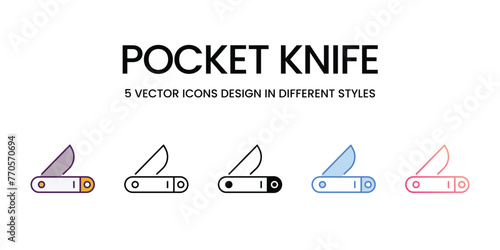 Pocket Knife icons in different style vector stock illustration