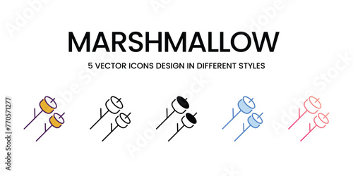 Marshmallow  icons in different style vector stock illustration