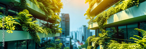 Eco-Friendly Skyscrapers, Milans Bosco Verticale with Lush Green Plants and Trees photo