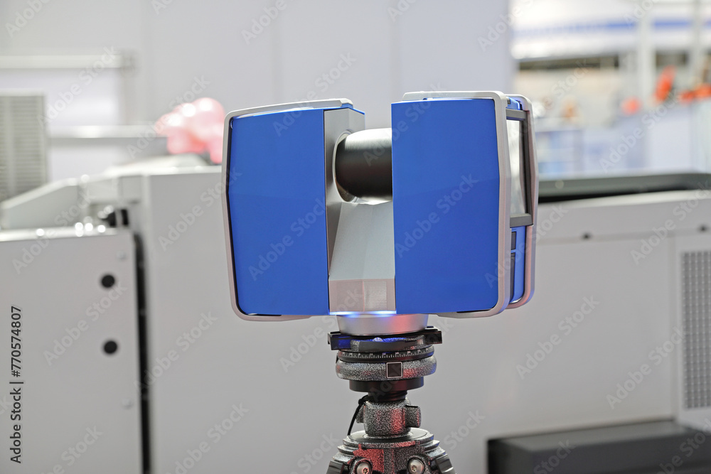 Portable 3d Laser Scanneing Tools at Tripod - obrazy, fototapety, plakaty 