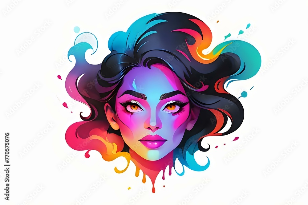 Color Burst Fashion Portrait.
A dazzling portrait of a woman in a whirl of radiant colors, perfect for high-impact designs and beauty branding.