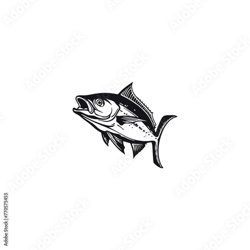 yellow fin tuna logo Modern fresh Tuna Fish Vector for food market and restaurant
