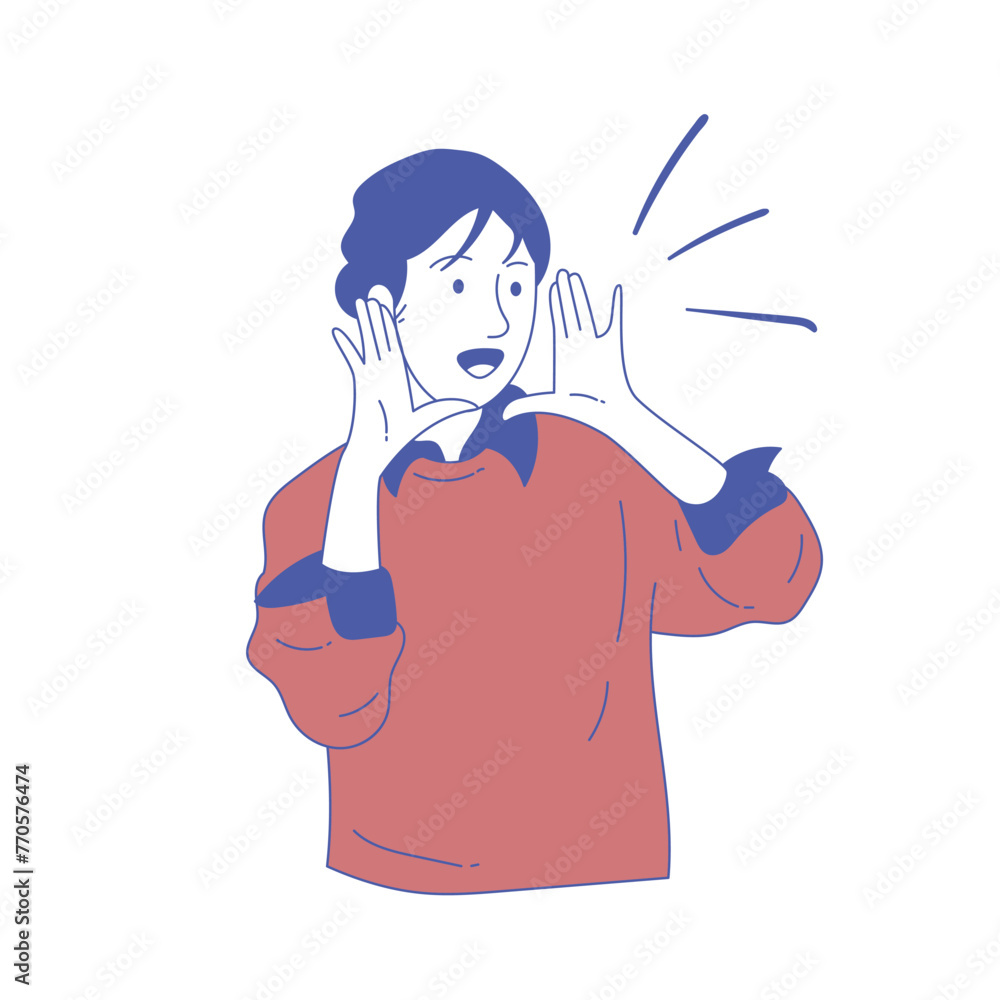 illustration of woman screaming. Screaming expression. Vector illustration in cartoon style illustration of woman screaming. Screaming expression. Vector illustration in cartoon style
