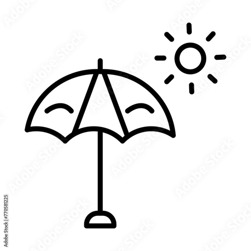 Sun umbrella icon line icon