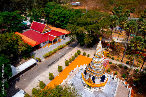 Buddhist Nai Harn temple Wat on Phuket island, Thailand. Landmark for tourism, buddhism religious tourist attraction. photo