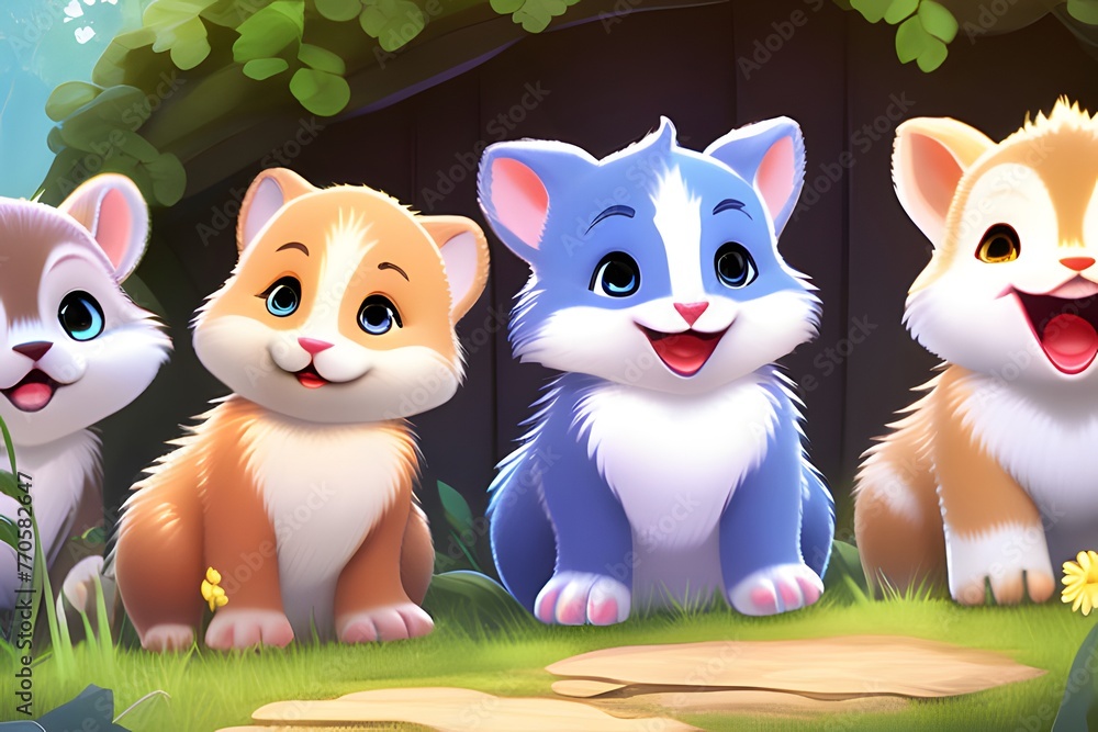 A cute singing animal. Generative ai. A cute singing animal. Generative ai.