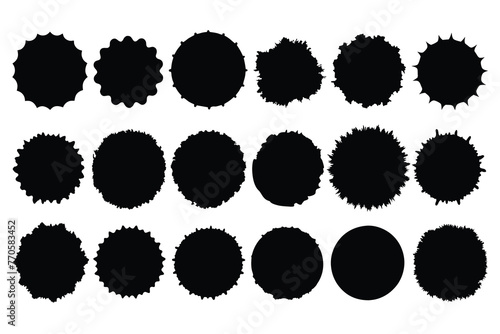 Large set of black grunge textures on white background