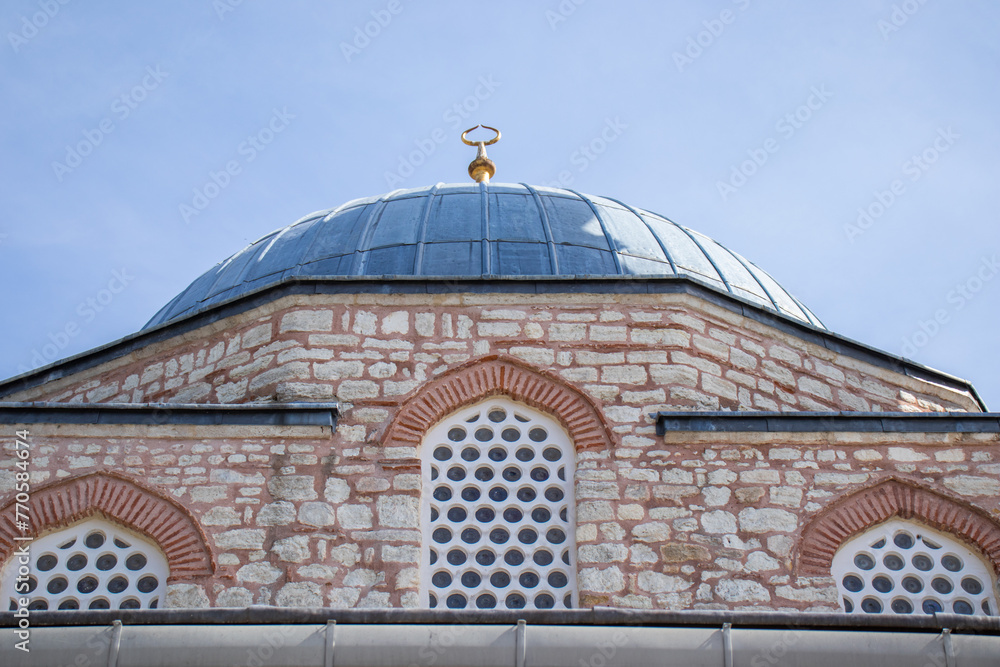 Çinili Mosque located in the district of Üsküdar in Istanbul. Mosque dome
