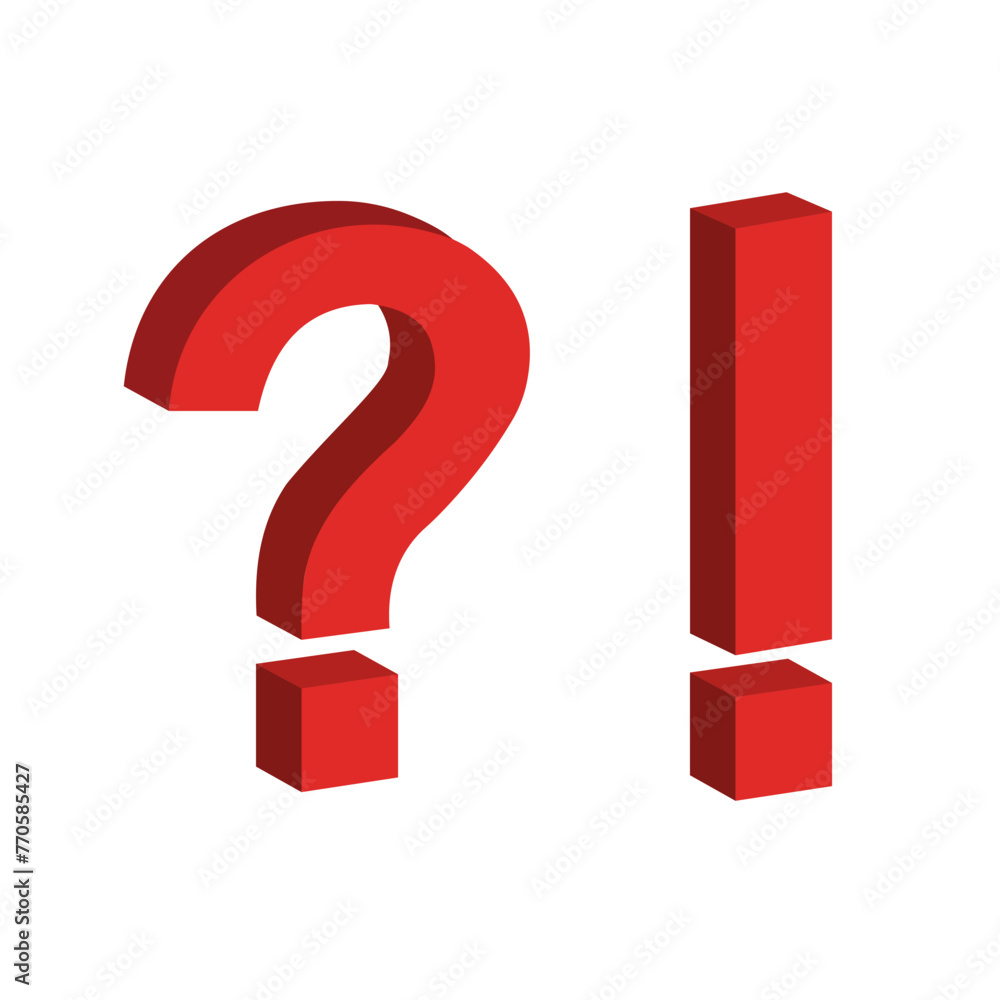 question and exclamation mark 3D - stock vector question and exclamation mark 3D - stock vector