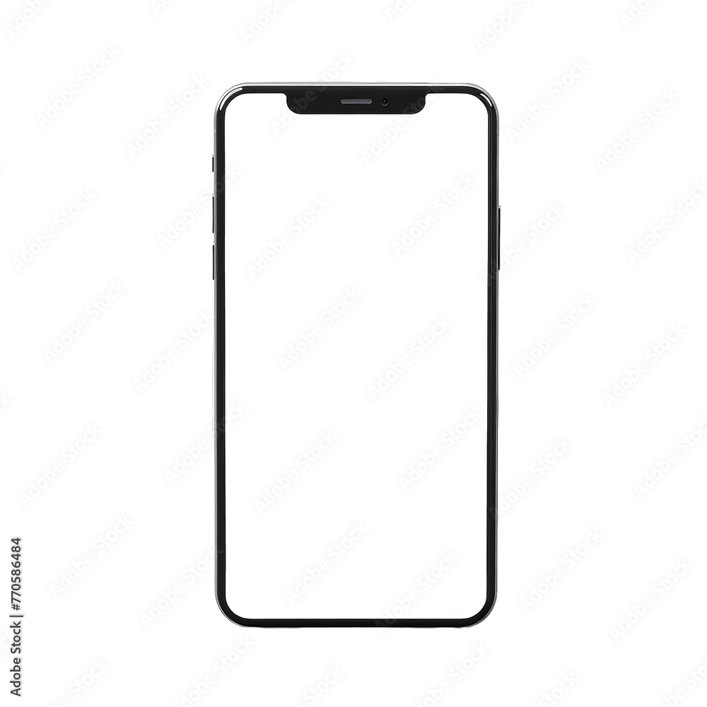 Smartphone with blank screen isolated on white background. 3d illustration Smartphone with blank screen isolated on white background. 3d illustration