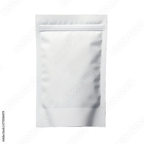 Blank white zipper bag isolated on white background with clipping path.