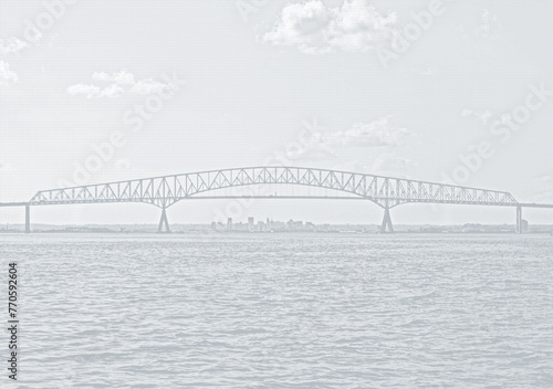 Francis Scott Key Bridge Background- Baltimore, Maryland USA 