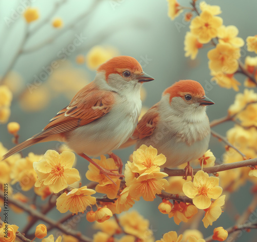 bird on a branch © yajuan tang