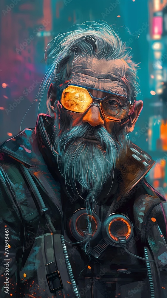 Cyberpunk Old man, Gray