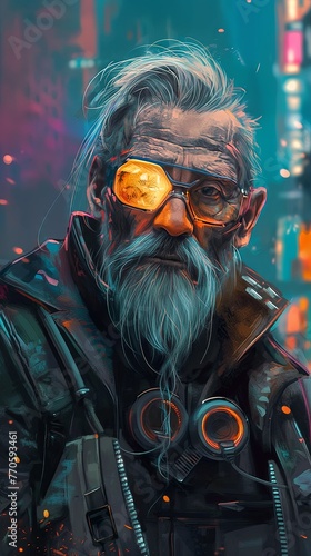 Cyberpunk Old man, Gray