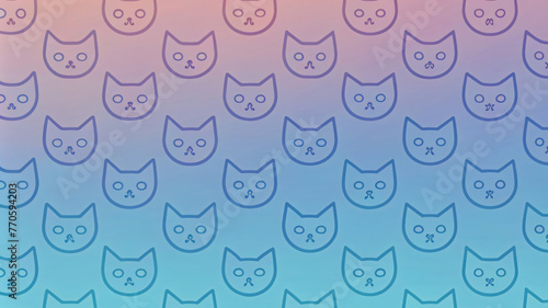 Cats Seamless Pattern Design for Baby Wallpaper Art in Pink Vector Illustration