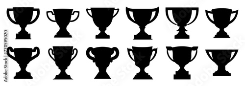 Trophy award silhouette set vector design big pack of illustration and icon