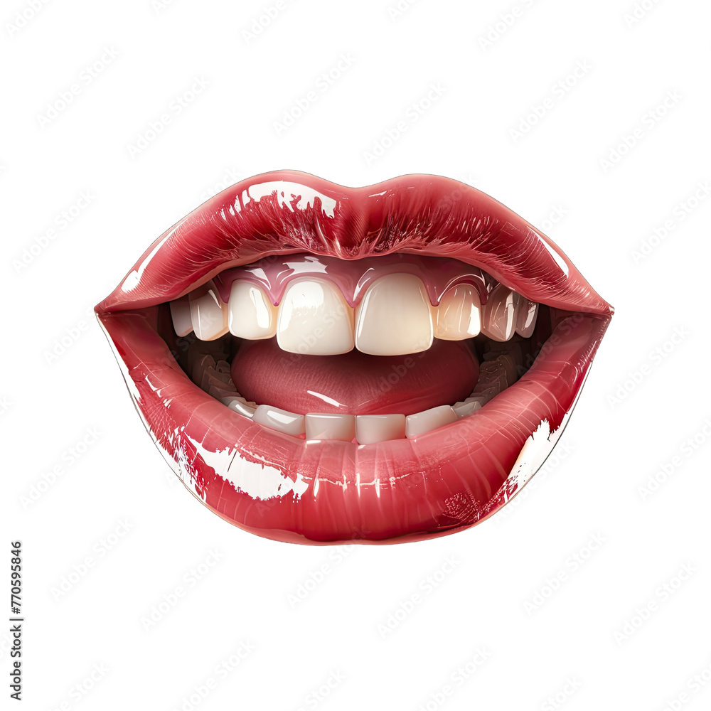 © Kitta Studio - red lips isolated on white © Kitta Studio - red lips isolated on white
