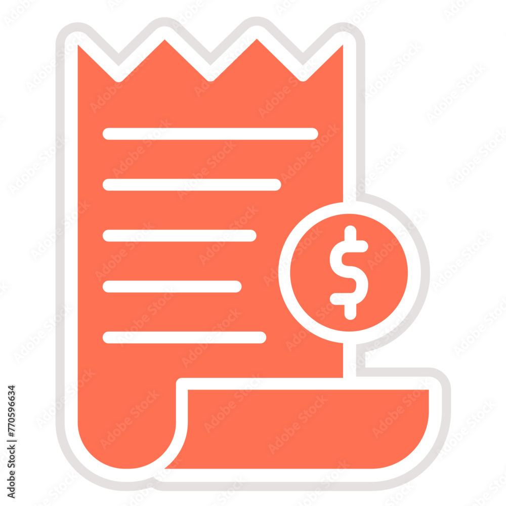 Receipt Vector Icon Design Illustration Receipt Vector Icon Design Illustration