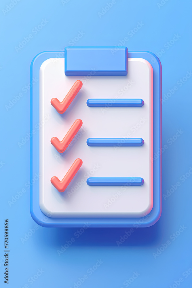 A checklist icon on a clean background A checklist icon on a clean background