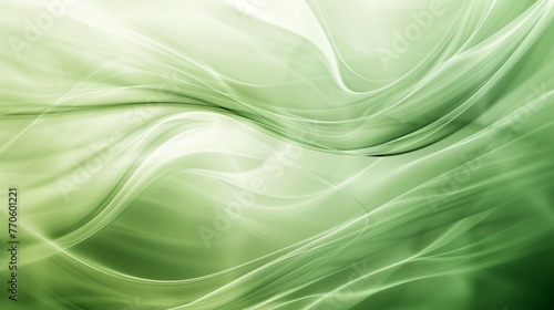 Abstract green background with blurred waves and lines. A soft gradient of light green with smooth curves. Generated by artificial intelligence.